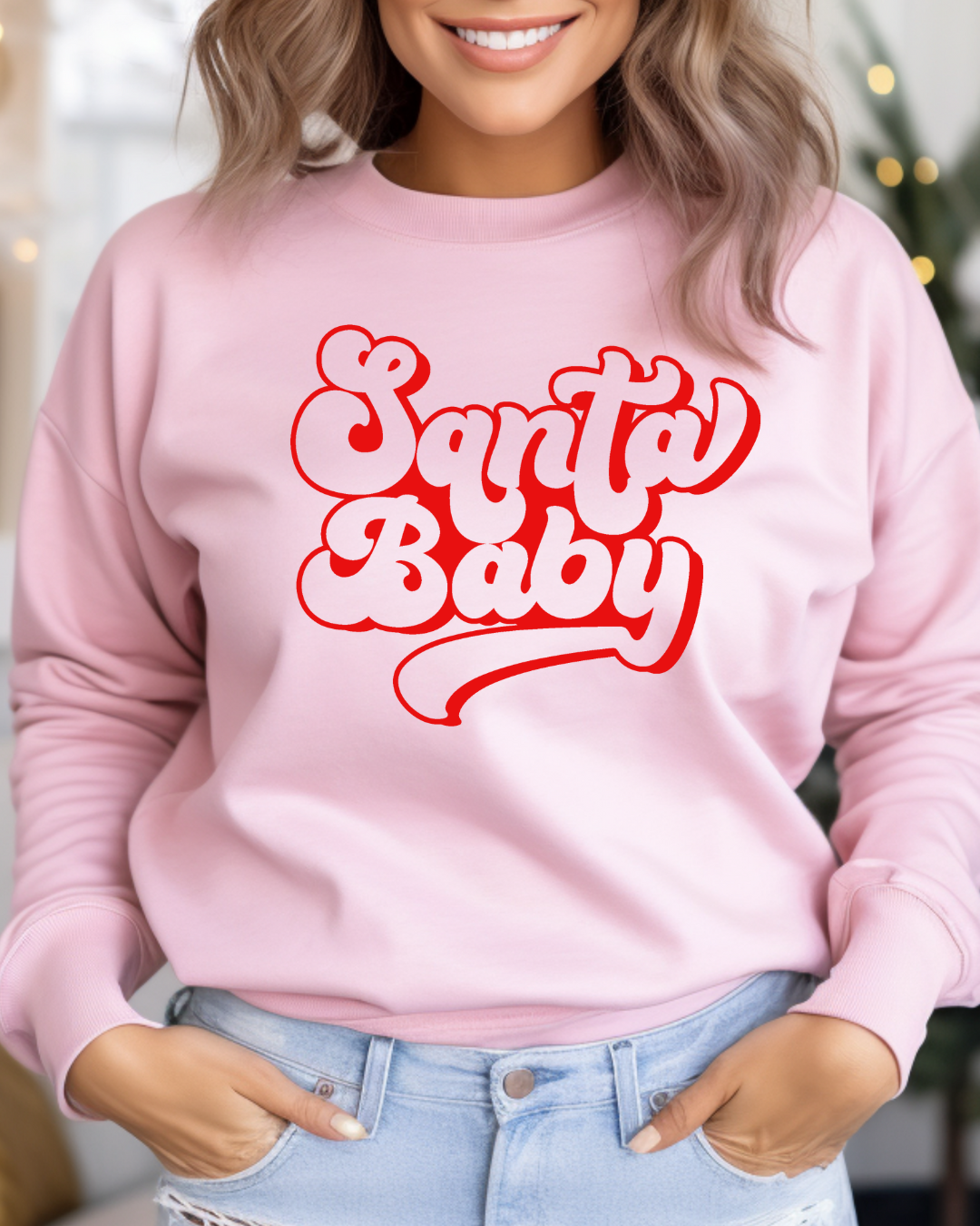 Santa Baby Pink Sweatshirt