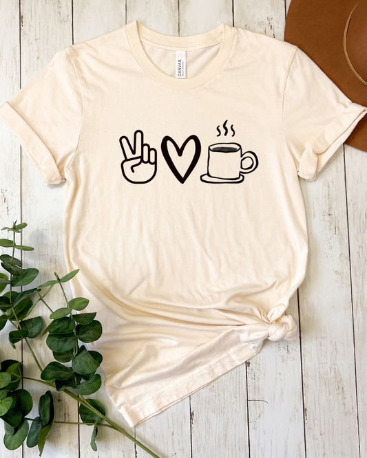 Peace Love Coffee Tee