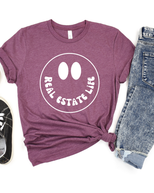 Real Estate Life Smiley Tee