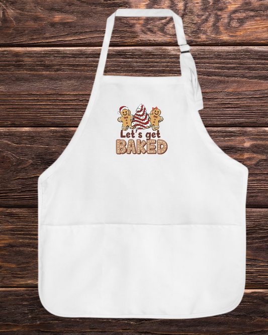 Lets Get Baked White Apron - Adjustable