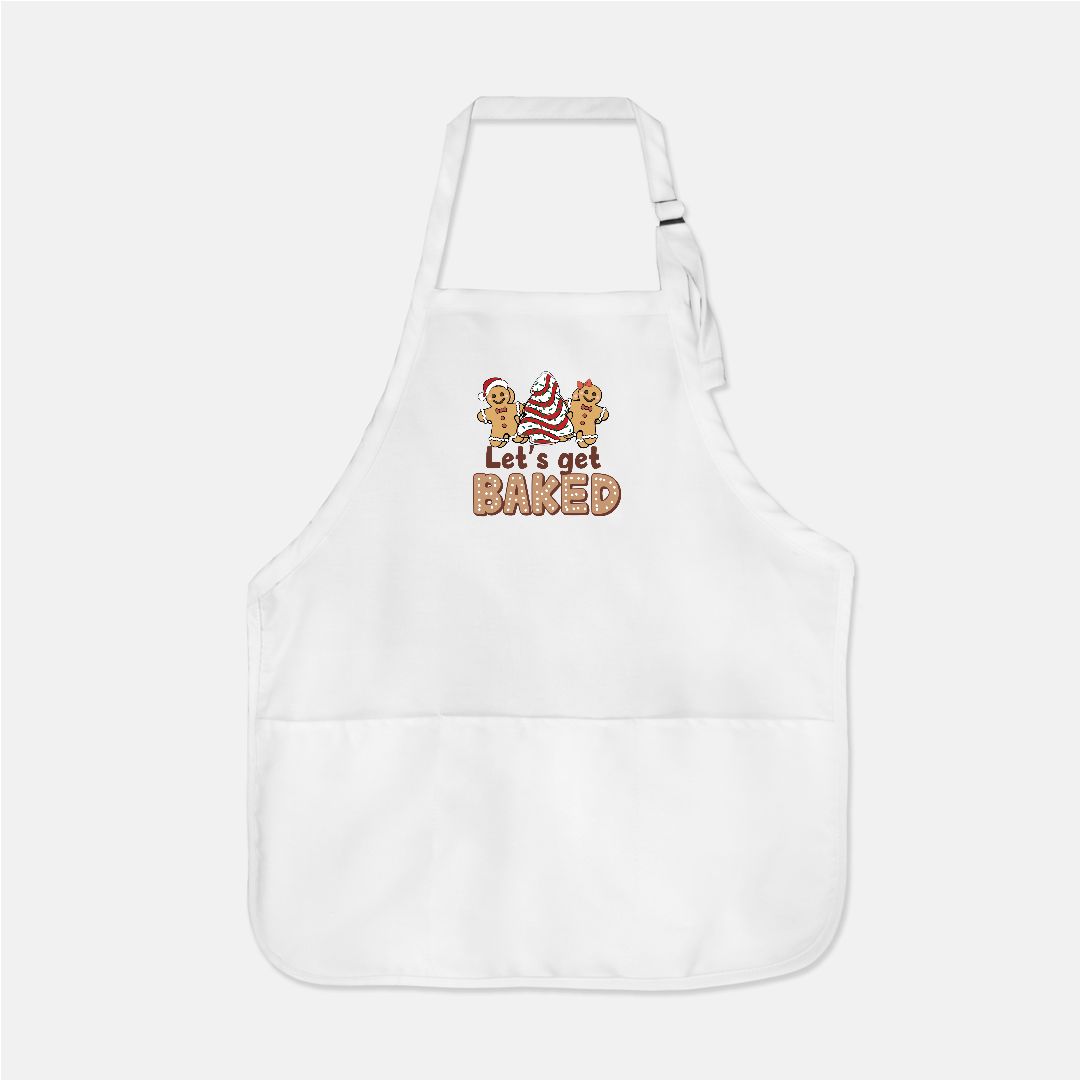 Lets Get Baked White Apron - Adjustable
